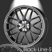 Musketier Citroën C2 alloy wheel Black-Line-S 6x15 black edge polished, black edge
