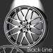 Musketier Peugeot 206 alloy wheel Black-Line 7x16 black polished, black edge