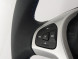 1730644 Ford Fiesta 09/2008 - 07/2017 leather steering wheel black with silver bezel and blue stitching (with cruise control)