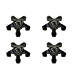Peugeot hub caps set Black Blue