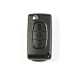 Citroën folding key housing with 3 buttons WITH battery on board / lights button