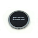 Fiat 500 center cap set black / chrome
