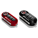 Fiat 500 key covers in pastel red and black with 500 logo