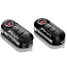 Fiat 500 key covers in metallic anthracite gray and pastel black with 500 logo