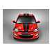 Hyundai i20 3-drs (2012 - 2015) body decals, black racing stripes