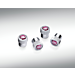 124 SPIDER tyre valve caps with Fiat logo silver
