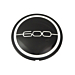 Fiat 600 hub cap glossy black / white