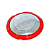 Abarth 500 hub cap chrome / red