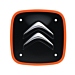 Citroen hub caps set of 4 orange square