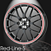 Musketier Peugeot 207 alloy wheel Red-Line-S 7x17 black edge polished, red edge Musketier Peugeot 207 alloy wheel Red-Line-S 7x17 black edge polished, red edge