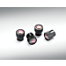 124 SPIDER tyre valve caps with Fiat logo black