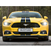 Ford Mustang (03/2015 - 05/2016) racestrepen Over-the-top, glanzend zwart Ford Mustang (03/2015 - 05/2016) racestrepen Over-the-top, glanzend zwart
