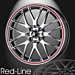 Musketier Citroën C3 2010 - .. alloy wheel Red-Line 6x15 black polished, red edge