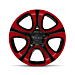 Fiat 500X set lichtmetalen velgen 18” bicolore rood en zwart