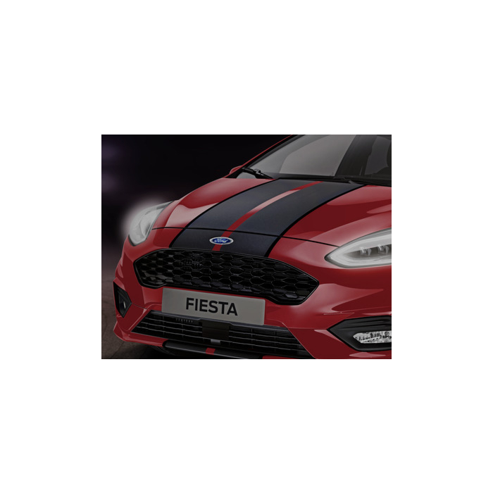 Ford Fiesta (07/2017 - 2023) striping for hood, matte black/glossy black