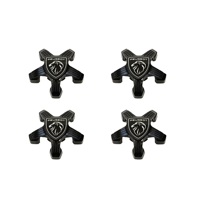 Peugeot hub caps set Black Blue