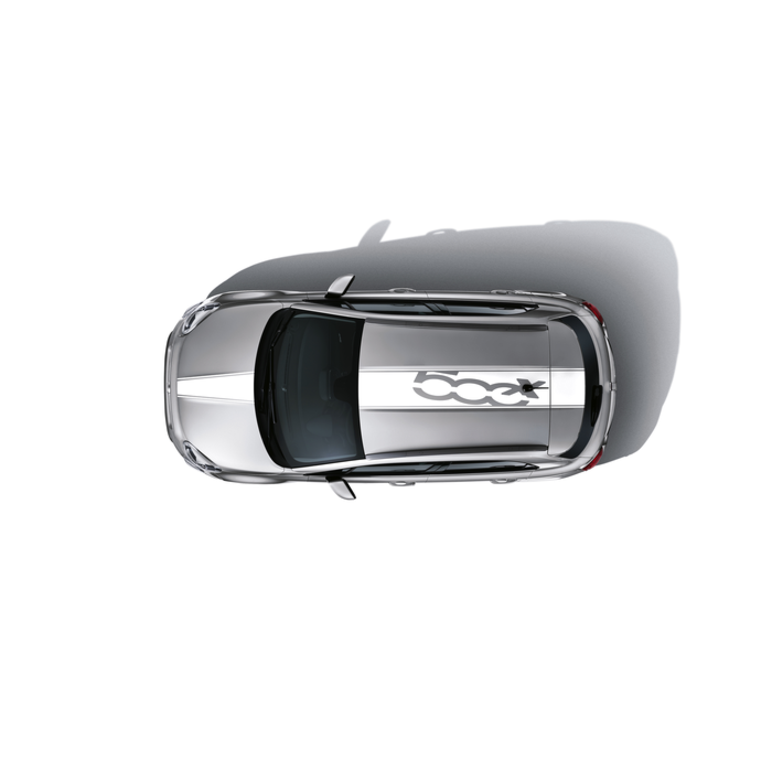 Fiat 500X sticker wit voor dak en motorkap