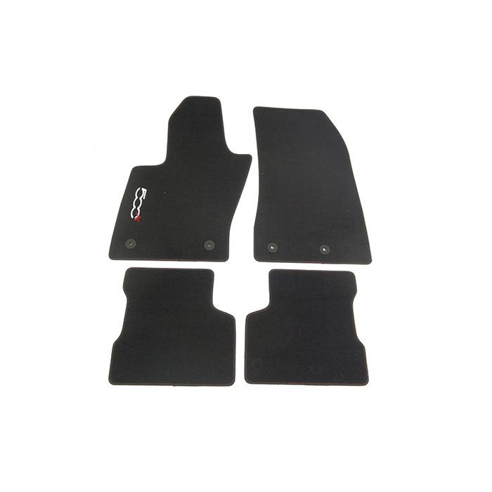 Fiat 500X floor mats velors with 500X-logo black