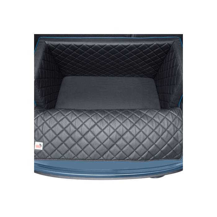 Ford Puma (10/2019 - ..) travel mat for pets artificial leather with blue piping, size: S