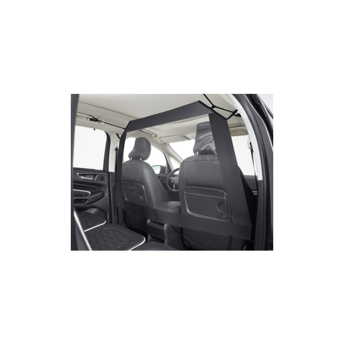 Ford Edge (01/2016 - 08/2018) / Galaxy / S-MAX (05/2015 - 06/2019) flexible partition protective wall, transparent 06/2015 flexible partition protective wall, transparent