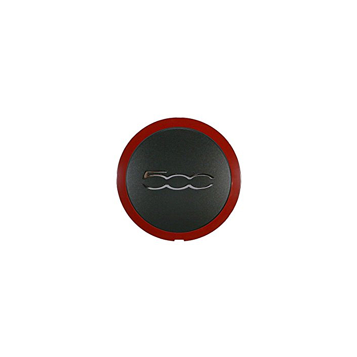 Fiat 500 center cap black / red