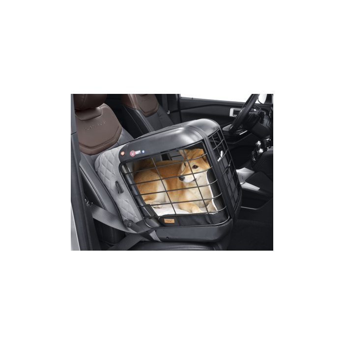 4pets Caree transport box for cats and dogs, to securely attach to any passenger seat, Cool Grey