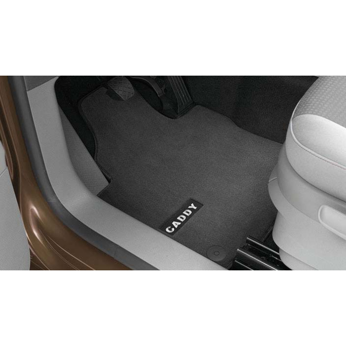 Volkswagen Caddy 2010 - .. floor mats Premium front with Caddy inscription with button-fastening