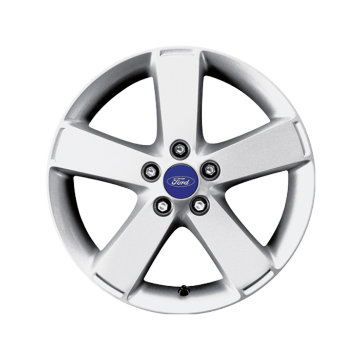 Ford Galaxy / S-MAX (04/2006 - 04/2015) lichtmetalen velg 17" 5-spaaks design, gepolijst zilver