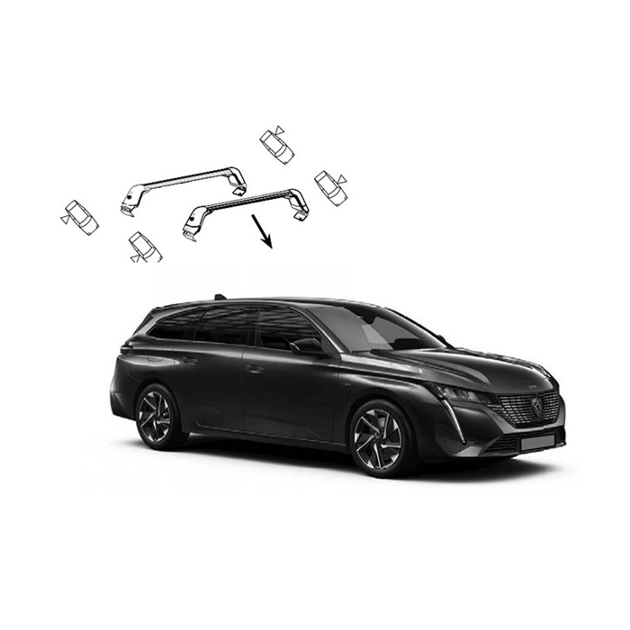 Peugeot 308 (2021 - ..) SW roof base carriers (for models without roof rails)