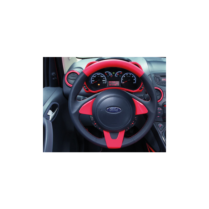 Ford Ka 11/2011 - 09/2013 leather steering wheel black/red leather with red bezel