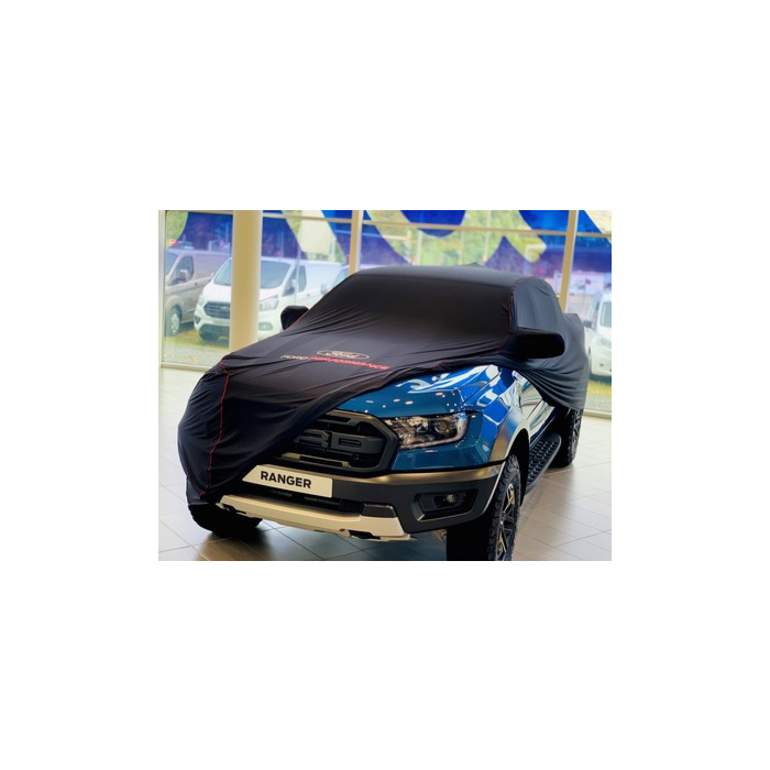 Ford Ranger (02/2019 - ..) premium black cover with red piping, white Ford oval and Ford Performance logo
