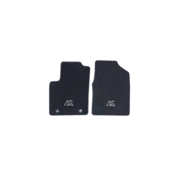 Ford Ka 09/2013 - 2016 floor mats, premium velours front, black with Ka logo