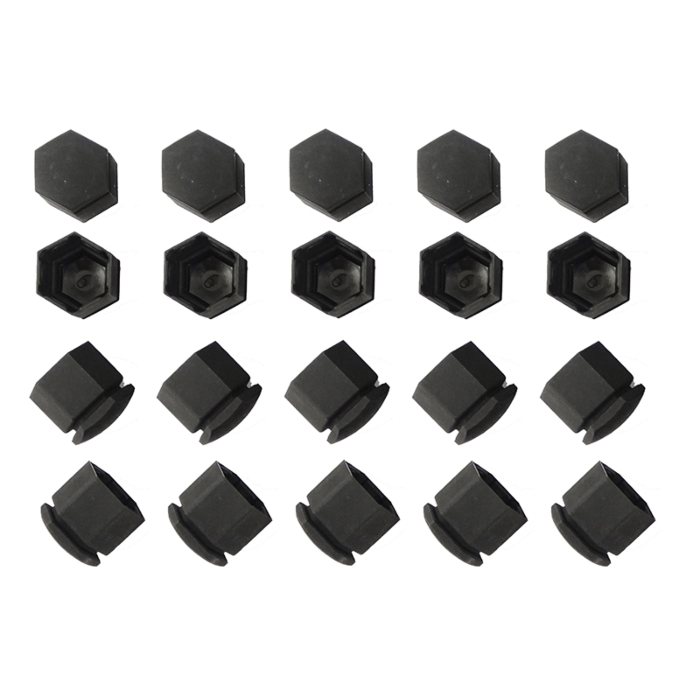Opel caps for the wheel nuts black 24 mm high / 23 mm wide (set of 20 pieces)