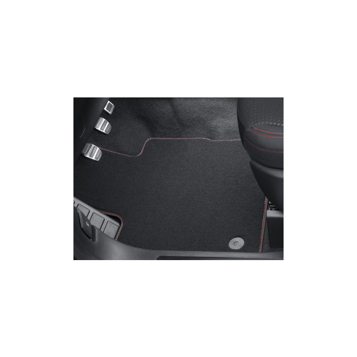 Ford Kuga (12/2019 - ..) floor mats Premium velour front and rear, black with double red stitching