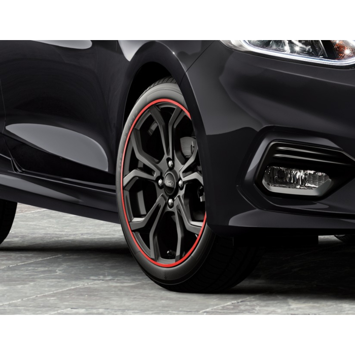 Ford FIESTA - FIESTA VAN ALLOY WHEEL 17" 5 X 2-SPOKE Y DESIGN, BLACK WITH RED ACCENT RING, 2017 - 2021