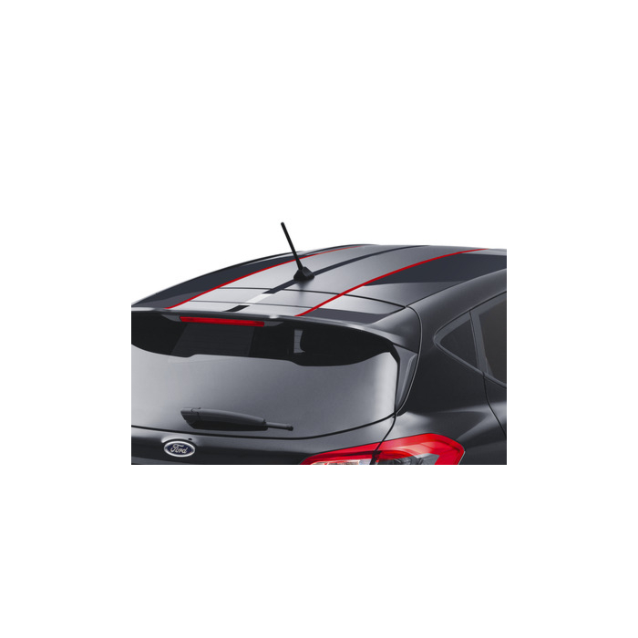 Ford Fiesta (07/2017 - 2023) striping for roof, matte black/glossy red