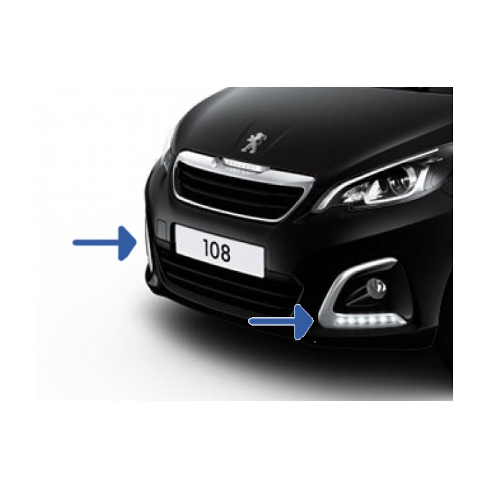 Peugeot 108 trim fog lamp right with daytime running lights chrome