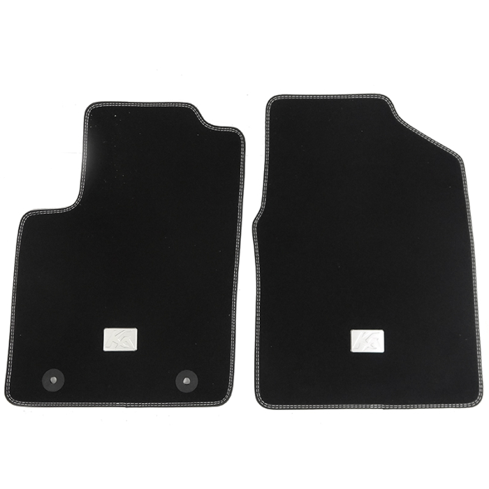 Ford Ka (10/2012 - 2016)  floor mats, premium velours front, black with silver double stitching
