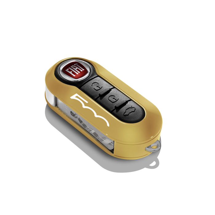 Fiat 500L pack of two key covers in orange and pastel white with 500 logo