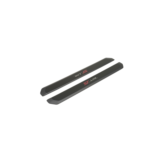 Ford Ecosport (10/2017 - ..) / Focus (04/2018 - ..) / Puma (10/2019 - ..) front door sills, black with red and white illuminated ST-Line logo