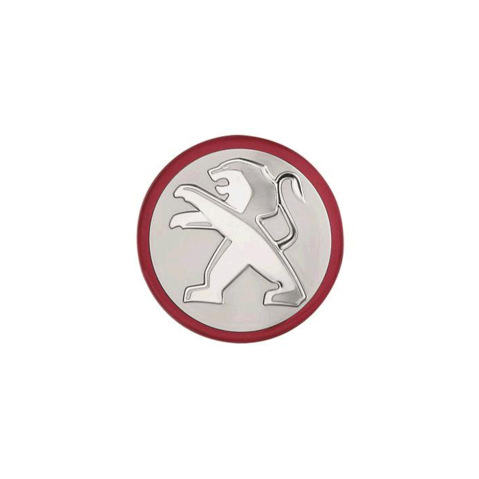 Peugeot hub caps kit polished with a matt red edge