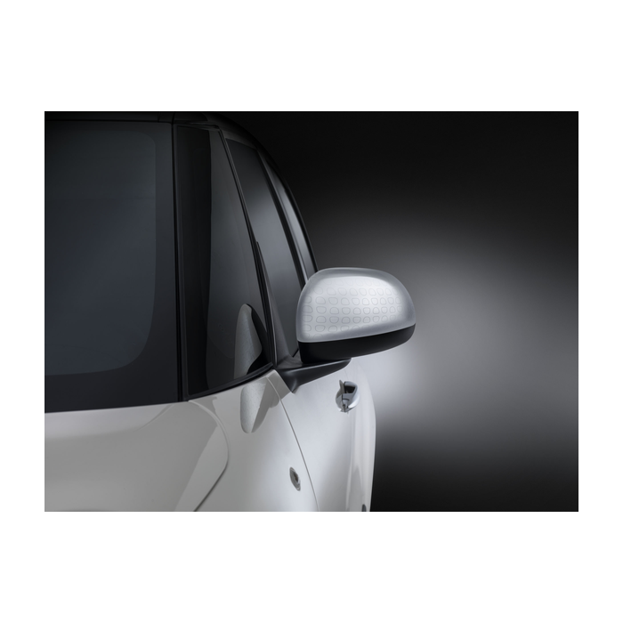 Fiat 500L mirror caps silver with outline technics effect
