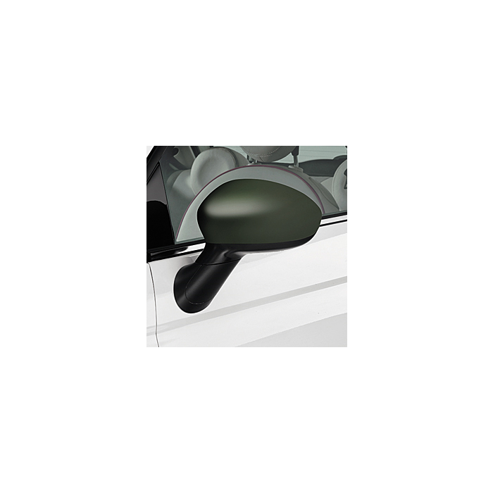 Fiat 500/500c wrapped side mirror covers in military green