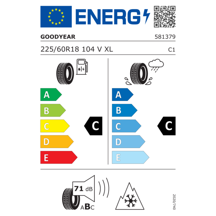 Ford Kuga (12/2019 - ..) alloy wheel with winter tire 18", 5 x 4-spoke design, silver