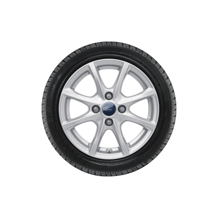 Ford Fiesta (07/2017 - 2023) alloy wheel with winter tire 15", 8-spoke design, silver