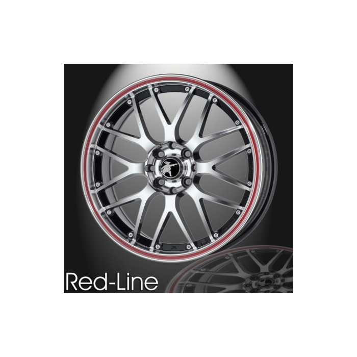 Musketier Peugeot 206 alloy wheel Red-Line 7x17 black polished, red edge