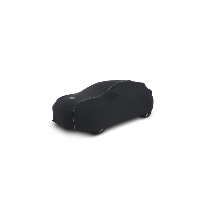 Ford Puma (10/2019 - ..) premium black protective cover, with white piping and white Ford oval