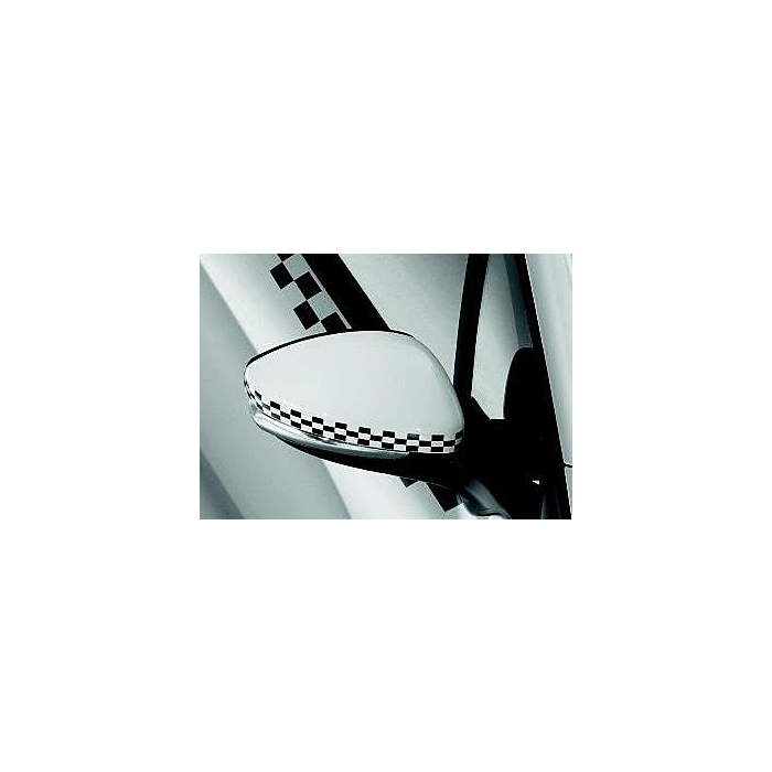 Peugeot 208 (2012 - 2019) mirror caps black-white checked