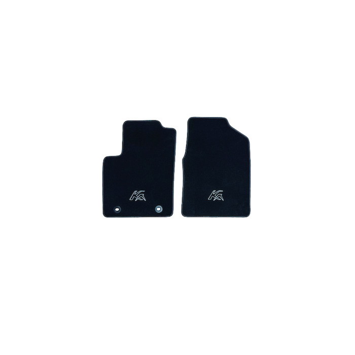 Ford Ka 09/2008 - 09/2012 floor mats, premium velours front, black with Ka-logo
