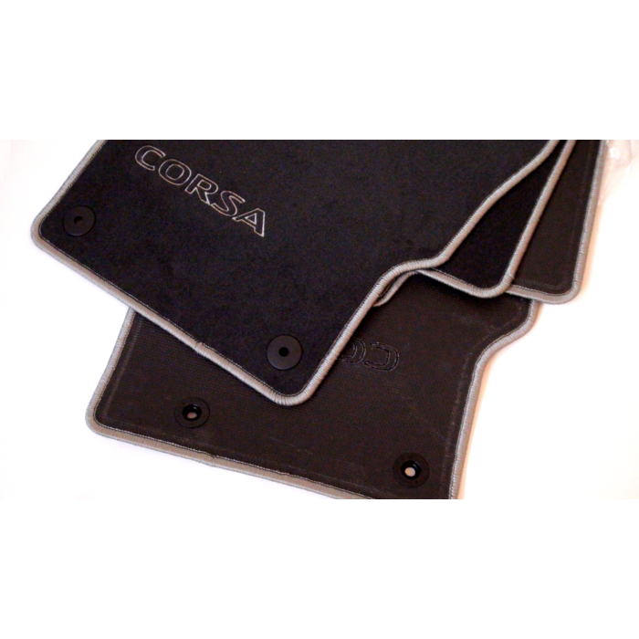 Opel Corsa D / E floor mats hard coal / silver